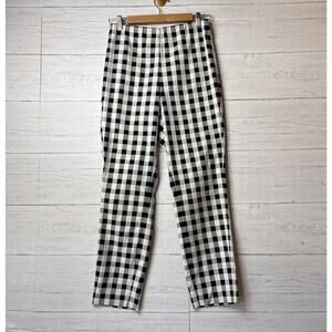 Rag & Bone Pants Womens Size 8 Black & White Simone High Rise Buffalo Plaid